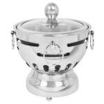 SOGA Stainless Steel Mini Asian Buffet Hot Pot Single Person Shabu Alcohol Stove Burner with Glass Lid, Business & Industrial>Food Service>Plate & Dish Warmers, , , , ,  - NZ DEPOT 1
