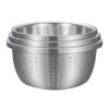 SOGA Stainless Steel Nesting Basin Colander Perforated Kitchen Sink Washing Bowl Metal Basket Strainer Set of 3, Home & Living>Kitchen & Dining>Bakeware>Mixing Bowls, , , , ,  - NZ DEPOT 1