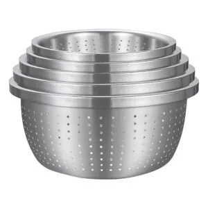 Buy SOGA Stainless Steel Nesting Basin Colander Perforated Kitchen Sink Washing Bowl Metal Basket Strainer Set of 5 Online - Home & Living/Kitchen & Dining/Bakeware/Mixing Bowls - 1 - NZ Depot Free Shipping