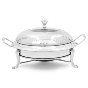 SOGA Stainless Steel Round Buffet Chafing Dish Cater Food Warmer Chafer with Glass Top Lid, Business & Industrial, Food Service, Plate & Dish Warmers, , ,  - NZ DEPOT 1