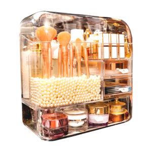 Soga Transparent Cosmetic Storage Box Clear Makeup Skincare Holder With Lid Drawers Waterproof Dustproof Organiser With Pearls Nz Depot - Nz Depot