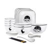 SOGA White Antler Printed Ceramic Dinnerware Set Crockery Soup Bowl Plate Server Kitchen Home Decor Set of 13, Kitchenware>Table Top>Dinnerware>Bowl, , , , ,  - NZ DEPOT 1