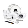SOGA White Antler Printed Ceramic Dinnerware Set Crockery Soup Bowl Plate Server Kitchen Home Decor Set of 13, Kitchenware>Table Top>Dinnerware>Bowl, , , , ,  - NZ DEPOT 1