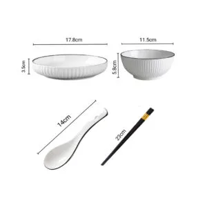 Buy SOGA White Japanese Style Ceramic Dinnerware Crockery Soup Bowl Plate Server Kitchen Home Decor Set of 4 Online - Kitchenware/Table Top/Dinnerware/Bowl - 2 - NZ Depot Free Shipping