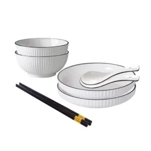 Buy SOGA White Japanese Style Ceramic Dinnerware Crockery Soup Bowl Plate Server Kitchen Home Decor Set of 4 Online - Kitchenware/Table Top/Dinnerware/Bowl - 1 - NZ Depot Free Shipping