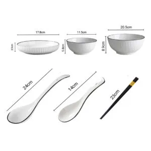Buy SOGA White Japanese Style Ceramic Dinnerware Crockery Soup Bowl Plate Server Kitchen Home Decor Set of 7 Online - Kitchenware/Table Top/Dinnerware/Bowl - 2 - NZ Depot Free Shipping