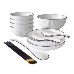 Buy SOGA White Japanese Style Ceramic Dinnerware Crockery Soup Bowl Plate Server Kitchen Home Decor Set of 7 Online - Kitchenware/Table Top/Dinnerware/Bowl - 1 - NZ Depot Free Shipping
