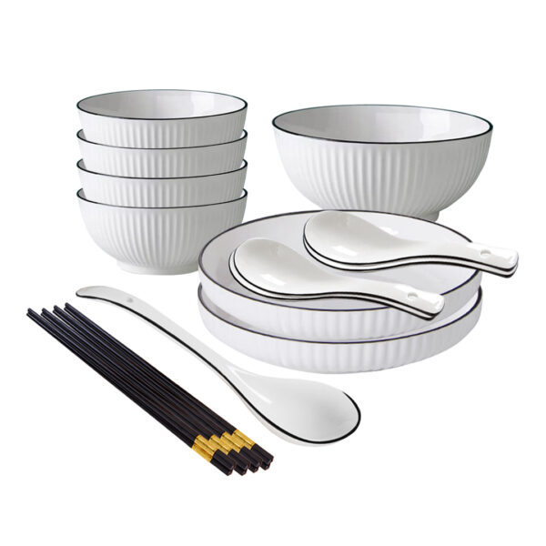 Soga White Japanese Style Ceramic Dinnerware Crockery Soup Bowl Plate Server Kitchen Home Decor Set Of 7, Kitchenware, Table Top, Dinnerware, Bowl, ,  - Nz Depot 1