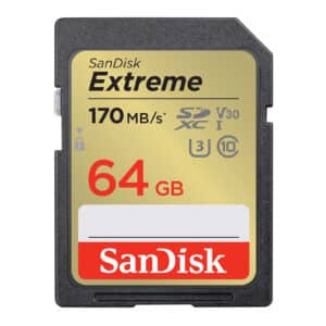 SanDisk Extreme 64GB SDXC UHS-I SD Card Read up to 170MB/s - Write up to 80MB/s - V30 - U3 - C10 - NZ DEPOT