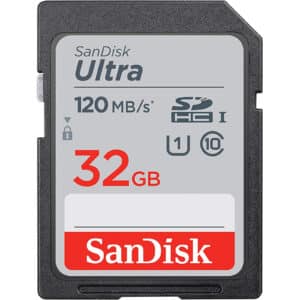 SanDisk Ultra Series SDHC 32GB up to 120MB/s SD Card CLASS 10