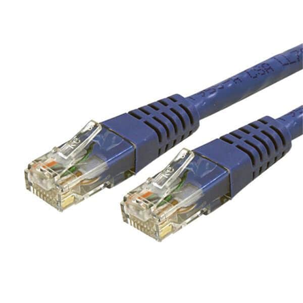 StarTech C6PATCH7BL 2.1m CAT6 Ethernet Cable - Blue CAT 6 Gigabit Ethernet Wire -650MHz 100W PoE++ RJ45 UTP Molded Category 6 Network/Patch Cord w/Strain Relief/Fluke Tested UL/TIA Certified - NZ DEPOT