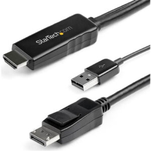 StarTech 2m 6ft HDMI to DisplayPort Cable 4K 30Hz Active HDMI 1.4 to DP 1.2 Adapter Converter Cable with Audio USB Powered Mac Windows HDMI Laptop to DP Monitor MaleMale NZDEPOT - NZ DEPOT