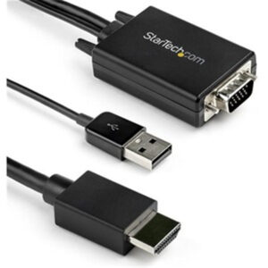 StarTech VGA2HDMM2M 2m VGA to HDMI Converter Cable with USB Audio Support & Power - Analog to Digital Video Adapter Cable to connect a VGA PC to HDMI Display - 1080p Male to Male Monitor Cable - NZ DEPOT