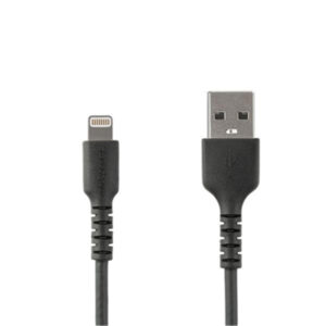 StarTech RUSBLTMM1MB 3 foot (1m) Durable Black USB-A to Lightning Cable - Heavy Duty Rugged Aramid Fiber USB Type A to Lightning Charger/Sync Power Cord - Apple MFi Certified iPad/iPhone 12 - NZ DEPOT