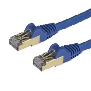 StarTech 6ASPAT3MBL 3 m CAT6a Ethernet Cable - 10 Gigabit Shielded Snagless RJ45 100W PoE Patch Cord - 10GbE STP Category 6a Network Cable w/Strain Relief - Blue Fluke Tested UL/TIA Certified - NZ DEPOT