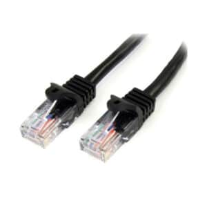 StarTech 45PAT50CMBK 0.5m Black Cat5e Ethernet Patch Cable with Snagless RJ45 Connectors - NZ DEPOT