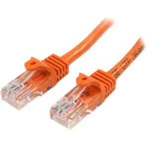 StarTech 45PAT50CMOR 0.5m Orange Cat5e Ethernet Patch Cable with Snagless RJ45 Connectors - NZ DEPOT
