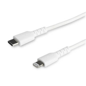 StarTech RUSBCLTMM2MW 6 foot (2m) Durable White USB-C to Lightning Cable - Heavy Duty Rugged Aramid Fiber USB Type A to Lightning Charger/Sync Power Cord - Apple MFi Certified iPad/iPhone 12 - NZ DEPOT