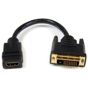 StarTech HDDVIFM8IN 20 cm HDMI to DVI-D Video Cable Adapter - HDMI Female to DVI Male - HDMI to DVI Dongle Adapter Cable (HDDVIFM8IN) - NZ DEPOT