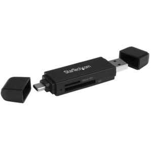 StarTech SDMSDRWU3AC USB 3.0 SD and microSD Card Reader USB C and USB A Portable USB SD and microSD Card Reader USB3.0 5Gbps USB Powered NZDEPOT 1