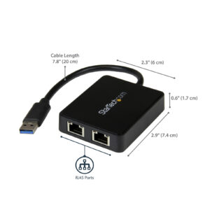 StarTech USB 3 Dual Port Gigabit Ethernet Adapter NZDEPOT 1