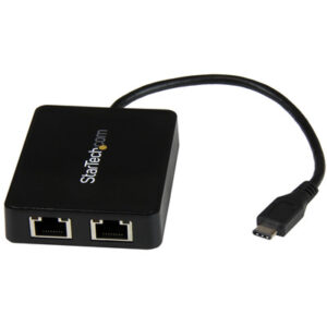 StarTech US1GC301AU2R USB-C to Dual Gigabit Ethernet Adapter with USB Type-A Port - NZ DEPOT