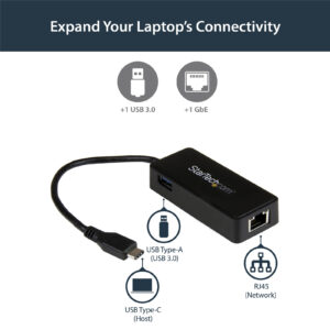 StarTech USB C to GbE Adapter with Extra USB Port NZDEPOT 1