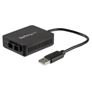 StarTech US100A20FXSC USB to Fiber Optic Converter - 100Mbps - USB 2.0 to Fiber Network Adapter - 100Base-FX SC Female Duplex Multimode Fiber/MMF Compatible - 2Km - Compact USB to Fiber LAN - NZ DEPOT