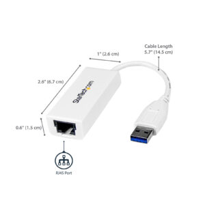 StarTech USB31000SW USB 3.0 to Gigabit Ethernet NIC Network Adapter White NZDEPOT 1