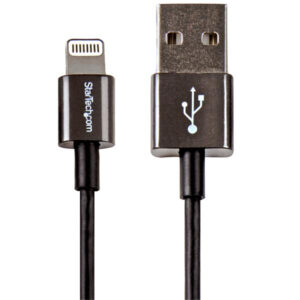 StarTech USBLTM1MBK Premium Apple Lightning to USB Cable with Metal Connectors - 1 m (3 ft.) - Black - NZ DEPOT