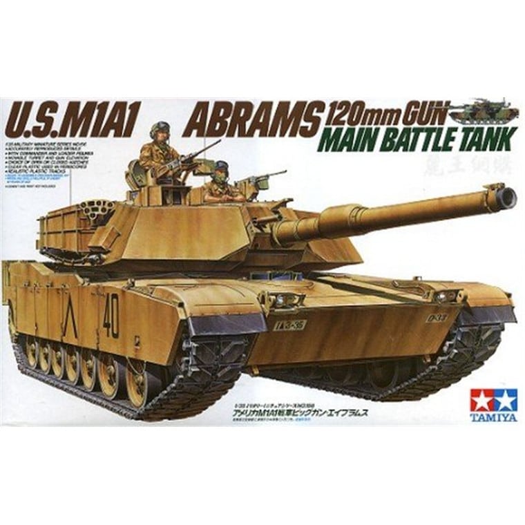 Tamiya Military Miniature Series No.156 - 1/35 - U.S. M1A1 Abrams 120mm ...