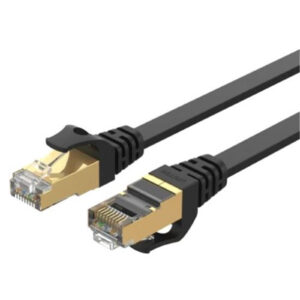 Unitek C1897BK 2M 2m CAT7 Black Flat SSTP 32AWG Patch Lead in PVC Jacket. 500MHz Gold platedContacts with RJ45 8P8C Connectors Compatible with 10GBaseT. NZDEPOT - NZ DEPOT