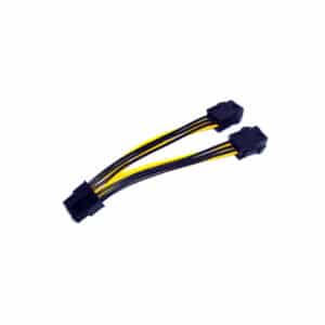 Video Card Power PCI-E 2 x 6 Pin Female Leader To PCI-E 1 x 8 (6+2) Pin Male Leader Cable (10cm) - NZ DEPOT