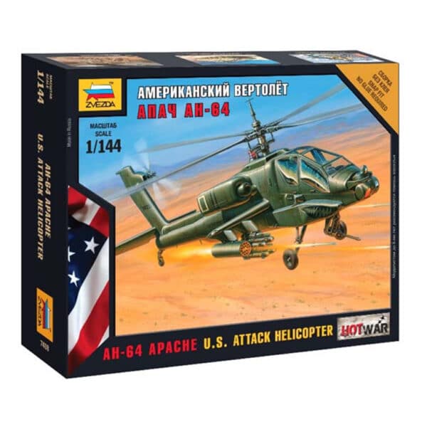 Zvezda - 1/144 - U.S. Attack Helicopter - AH-64 Apache - NZ DEPOT