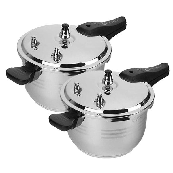 2X 3L Commercial Grade Stainless Steel Pressure Cooker - Nz Depot