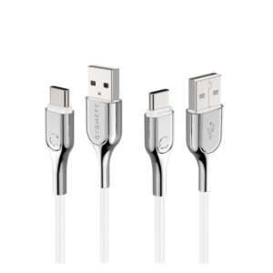 Cygnett CY2697PCUSA Armored 2.0 USB-C to USB-A Cable (3A/60W ) 1M - White - NZ DEPOT