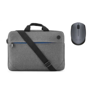 HP Prelude Grey Carry Laptop Bag and Logitech M171 Wireles Mouse Bundle - 14-15.6" Laptop/ Notebook Case