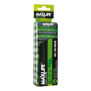 Maxlife BATAA-A AA Alkaline Battery 20 Pack Long Lasting Alkaline Formula. Designed For Everyday and High Drainage Devices. Long Shelf Life. No Mercury or Cadmium. - NZ DEPOT