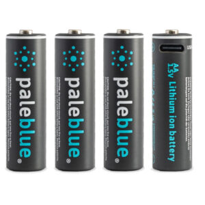 Pale Blue USB-C Rechargeable AA Batteries 4 Pack - 4x Lithium Ion AA battery + 4-in-1 USB Type-C charging cable - NZ DEPOT