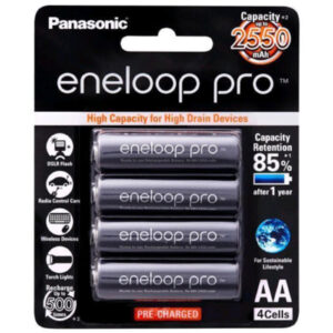 Panasonic BK-3HCCE BK-3HCCE/4BT Eneloop PRO AA 4PK Pack 2550mAh 1.2V designed for high drain devices. Rechargeable Batteries - NZ DEPOT