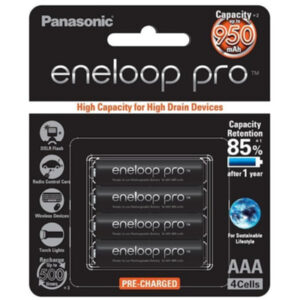 Panasonic BK-4HCCE/4BT Eneloop PRO AAA 4 Pack 950mAh rechargeable designed for high drain devices - NZ DEPOT