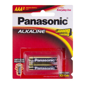 Panasonic LR03T/2B Alkaline Batteries AAA 2 Pack Alkaline-Zinc - Longer Lasting protects power for upto 10 years - NZ DEPOT