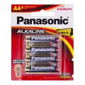 Panasonic LR6T/4B Alkaline Batteries AA 4 Pack Alkaline-Zinc 20 Longer Lasting protects power for upto 10 years - NZ DEPOT