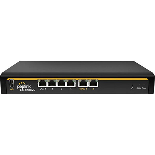 Peplink Balance 20 Dual-WAN Router (2-WAN) for SOHO WAN Ports: 2x GE and 1x USB LAN: 4-Port GE Switch150Mbps Router Throughput - NZ DEPOT