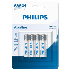 Philips LR03A4B/40 4 Pack AAA Battery 1.5V Alkaline