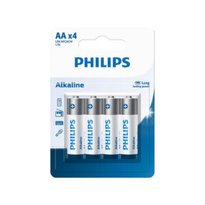 Philips LR6A4B/40 4 Pack AA Battery 1.5V Alkaline