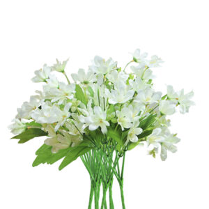 SOGA 10 Bunch Artificial Silk Lilium nanum 6 Heads Flower Fake Bridal Bouquet Table Decor White NZ DEPOT - NZ DEPOT