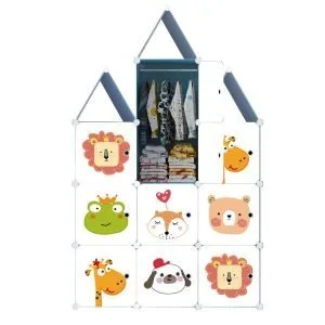 Buy SOGA 10 Cubes DIY Animal Design Portable Wardrobe Divide-Grid Modular Storage Organiser Foldable Closet Online - Home & Living/Bedroom›Bedroom Storage Solutions/Other - 1 - NZ Depot Free Shipping