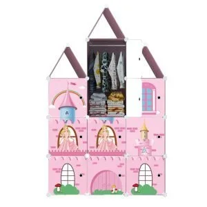 Buy SOGA 10 Cubes DIY Castle Print Portable Wardrobe Divide-Grid Modular Storage Organiser Foldable Closet Online - Home & Living/Bedroom›Bedroom Storage Solutions/Other - 1 - NZ Depot Free Shipping