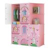 SOGA 10 Cubes Pink Castle Print Portable Wardrobe Divide-Grid Modular Storage Organiser Foldable Closet, Home & Living>Bedroom??edroom Storage Solutions>Other, , , , ,  - NZ DEPOT 1